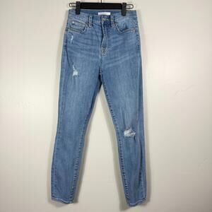 7 For All Mankind High Waist Ankle Gwenevere Skinny Jeans Size 25 Light Blue
